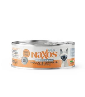 NAXOS CAT STERILIZED - kurczak i przepiórka - puszka dla kotów sterylizowanych 85g