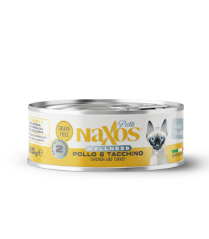 NAXOS CAT STERILIZED - kurczak i indyk - puszka dla kotów sterylizowanych 85g