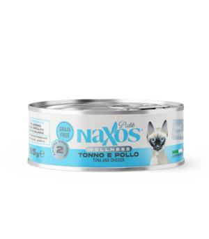 NAXOS CAT STERILIZED - tuńczyk i kurczak - puszka dla kotów sterylizowanych 85g