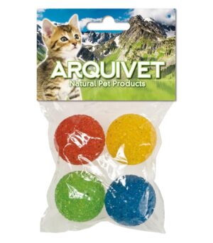 ARQUIVET Gumowe piłeczki z dzwoneczkiem 3,5 cm dla kota 4 szt.